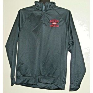 Men's Jersey by Dri-Power Sport Shirt Black Part Zip Fleece Lining  Size L